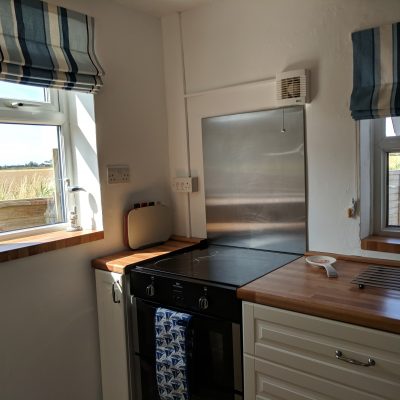 Kitchen with beautiful views of the fields