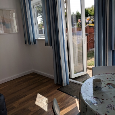 Living room looking out to the garden